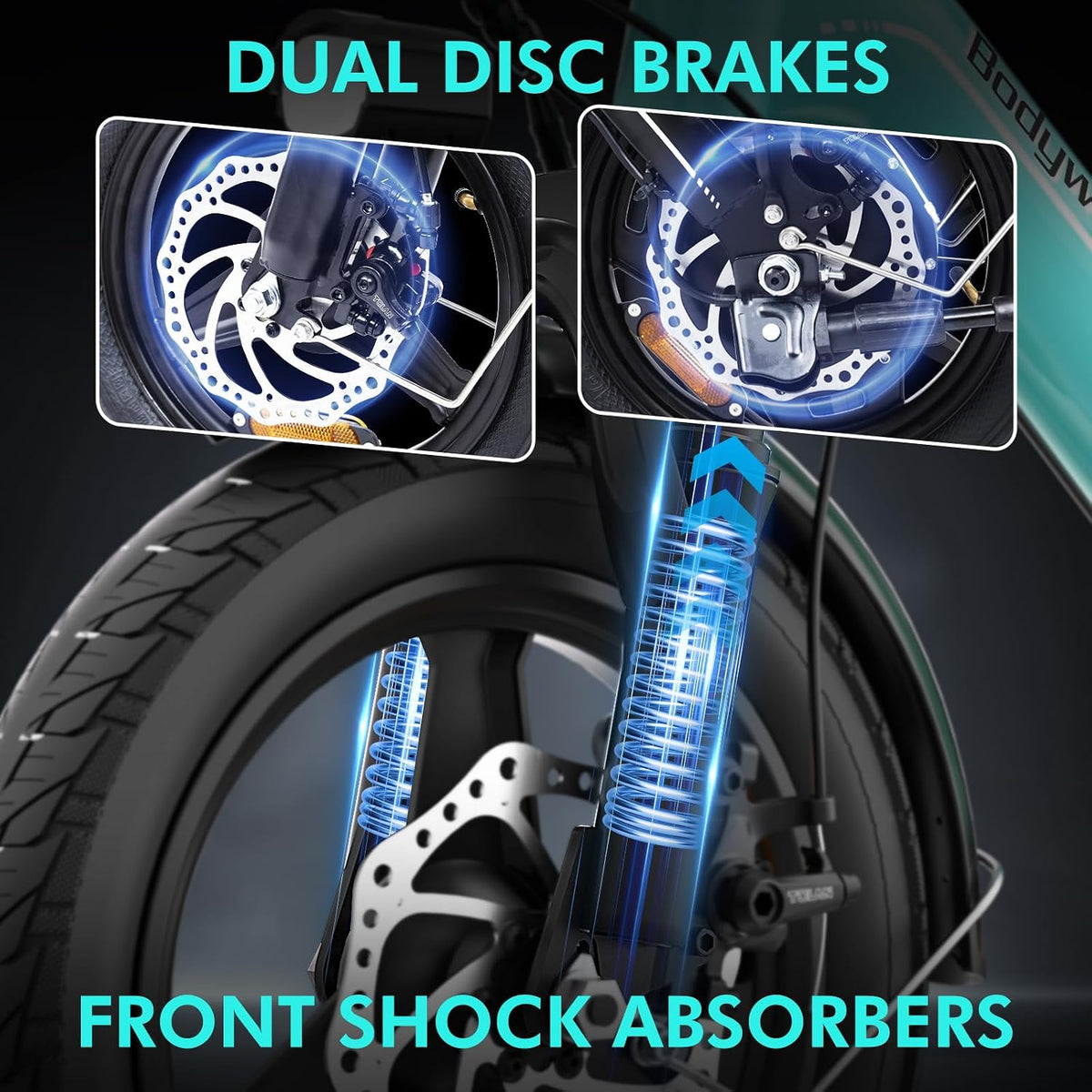 Folding Electric Bike for Adults Teens, 400W Peak Motor Electric Bicycle