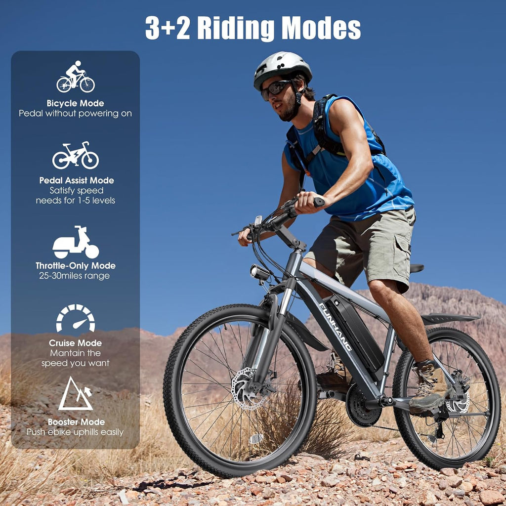 Electric Bike for Adults, 1000W Peak Ebike, 50Miles Electric Mountain Bike