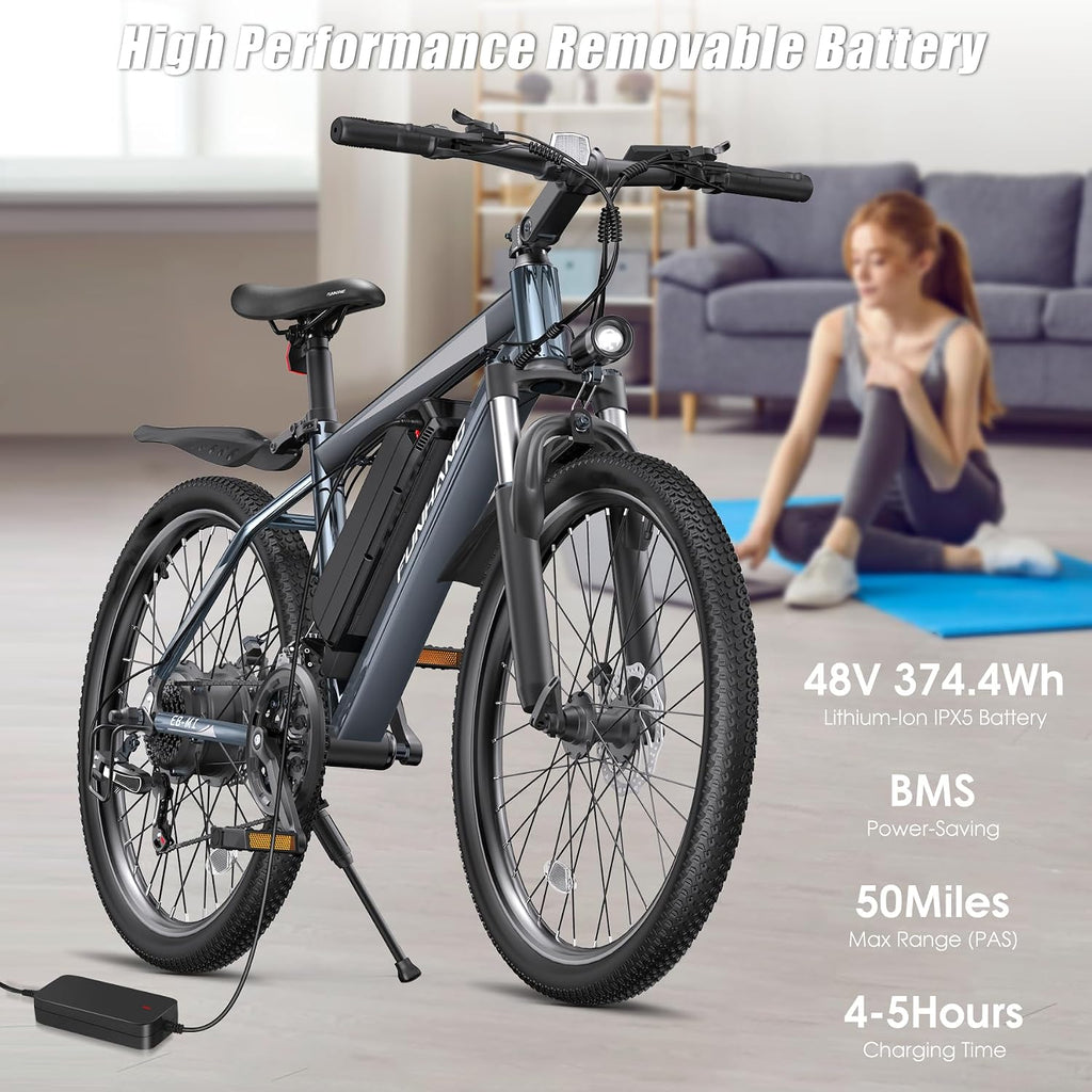 Electric Bike for Adults, 1000W Peak Ebike, 50Miles Electric Mountain Bike