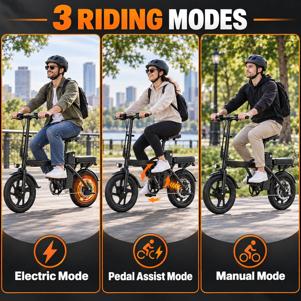14inch Foldable Electric Bike for Adults, Peak 750W 20 MPH