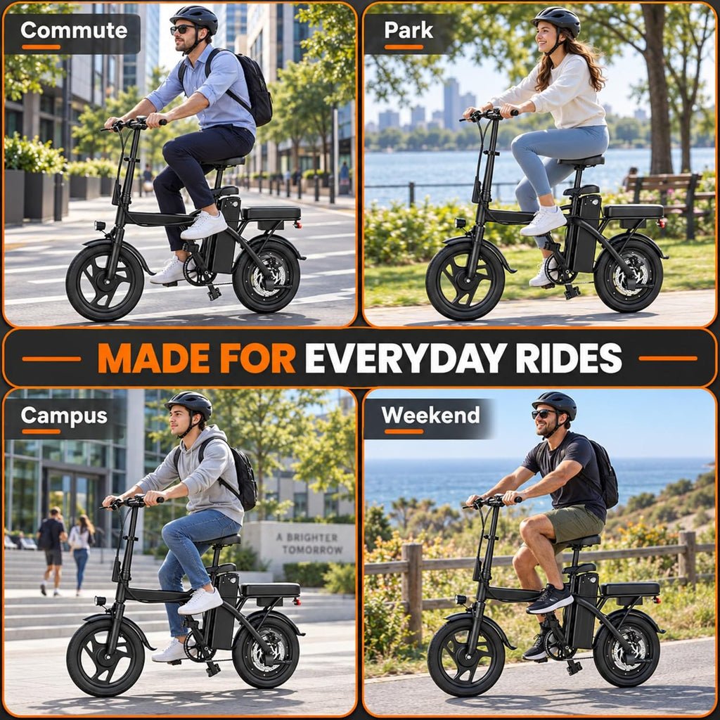 14inch Foldable Electric Bike for Adults, Peak 750W 20 MPH