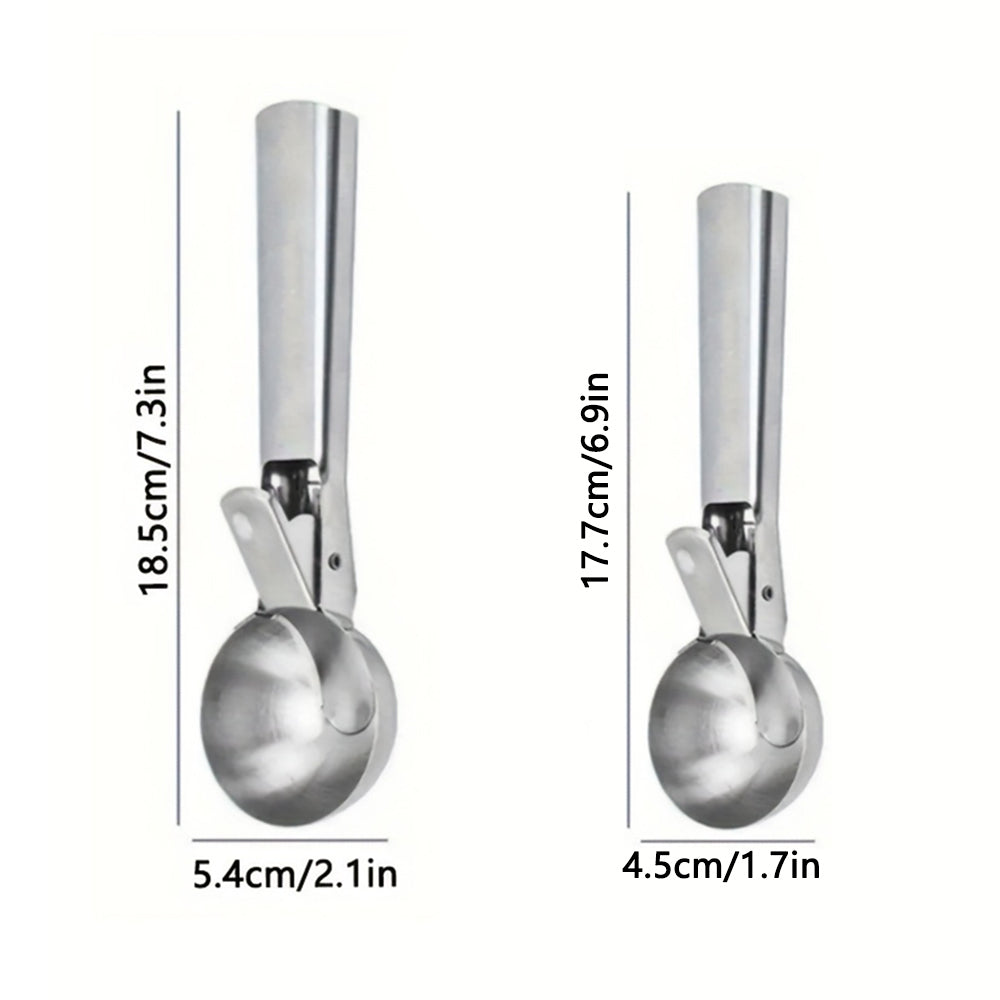 Multifunctional Ice Cream Scoops Stainless Steel Dual-Purpose Scoop Fruit Watermelon Spoon Ball Scoop Household Ice Cream Tools