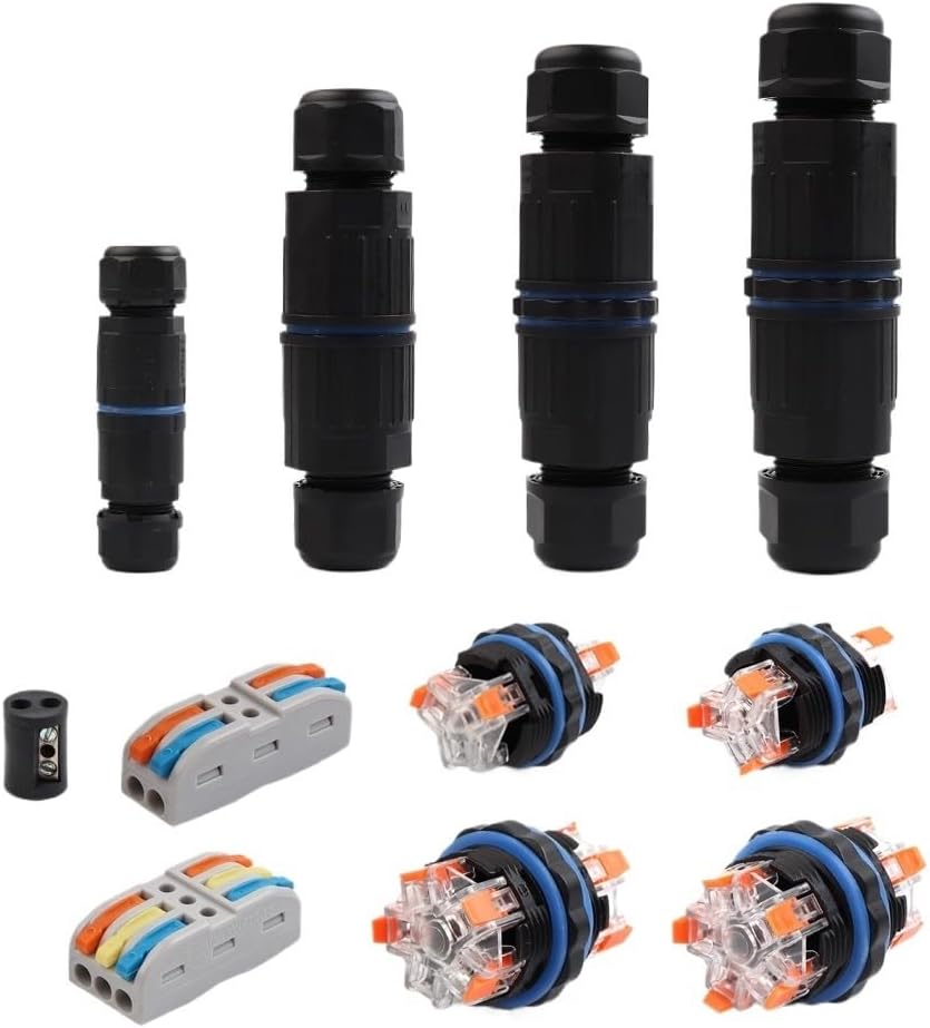 IP68 Waterproof Cable Connector Quick Connection KVSF-15 2 in 2 out 2/3/4/5 Pin Electrical Terminal Adapter Wire Connector